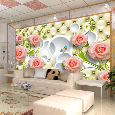 

Custom Any Size Photo Wallpaper 3D Wall Decor For Living Room Modern Simple And Stylish 3D Rose Painting Wall Mural Wall Papers