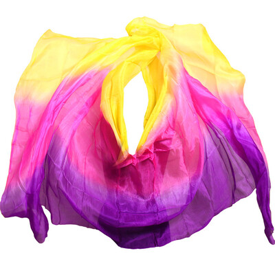 

Silk Belly Dance Veil Shawl Scarf Belly Dance Practice Performance Silk Veils 250270114 cm YellowRosePurple