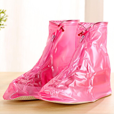 

Jingdong supermarket] green reed rain boots cover thick PVC waterproof at the end of adult pink XXL40-41 (bottom about 28.5cm
