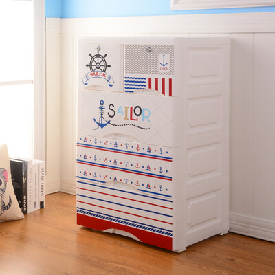 

East well four-layer drawer plastic storage cabinet baby clothes cabinet childrens toy lockers - navigator DW8818