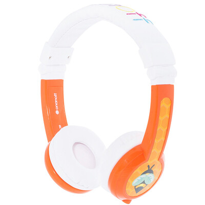 

BUDDYPHONES Explore Foldable Kids Headphones Folding Headband Microphone Student Learning English Protection Listening Cute Gifts Orange
