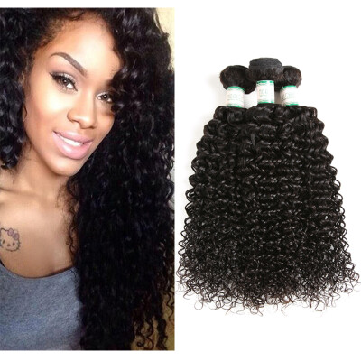 

MORICHY Brazilian Curly Hair 3 Bundles 7A Curly Human Hair Weave Bundles 100% Unprocessed Human Hair Extensions Natural Color