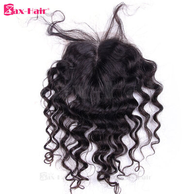 

Lace Closure Curly 4x4 Closures Virgin Human Hair Natural Color Natural Hairline With Baby Hair For Black Women Zax Hair