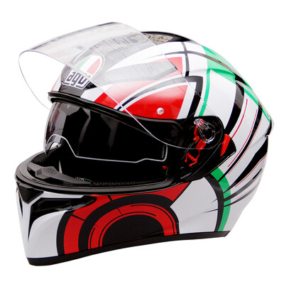 

AGV helmet K3 SV TOP double lens four seasons wide angle ventilation full helmet Italy locomotive racing riding anti-fog running helmet AVIOR WHITEITALY L