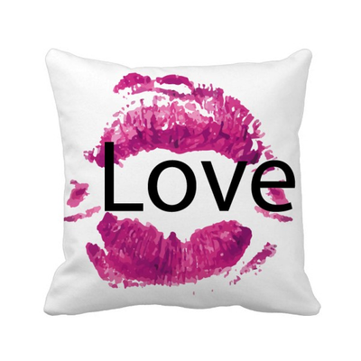 

Valentines Day Love Pink Lip Square Throw Pillow Insert Cushion Cover Home Sofa Decor Gift