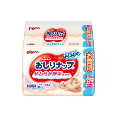 

Japanese original imported Pigeon Pigeon fresh wet wipes wet paper towel 80 × 6P make up