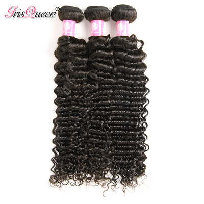 

Brazilian Deep Wave 3 Bundle 100 Remy Human Hair Extension Weave Natural Color Free Shipping