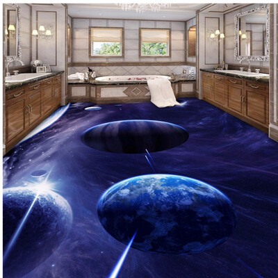 

Free Shipping abstract starry 3D stereo custom Floor sticker bathroom bedroom self-adhesive flooring wallpaper mural 250cmx200cm