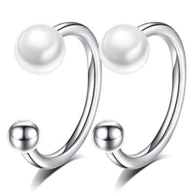 

Yoursfs clip earring U-Shaped Pearl Ear Clip No Piercing Earrings 18K white gold plated for women