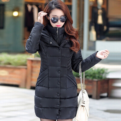 

2017 New Winter Coat Long Thick Cotton Padded Jacket Warm Cotton Slim Down Jackets