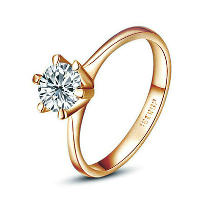

Yoursfs® 18K Rose Gold Plated 05CT Simulated Diamond Ring Use Austrian Crystal Wedding Ring