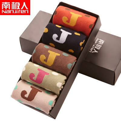 

Nanjiren womens fashion cotton socks five pairs of mixed color code