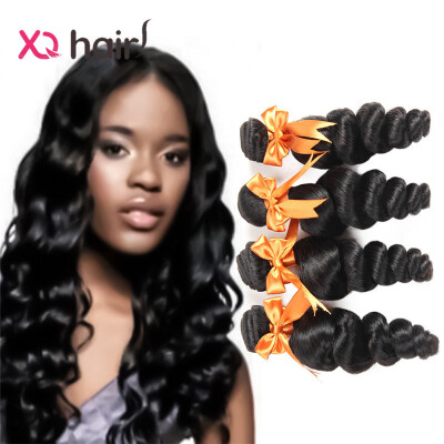 

XQ Hair Malaysian Loose Wave Virgin Hair 4 Pcs Lot 7A Unprocessed Malaysian human hair Loose Wave Human Hair Bundles On Sale