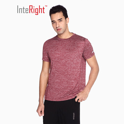 

INTERIGHT summer t-shirt male running training sports short-sleeved cationic T-shirt Ma Hong XL