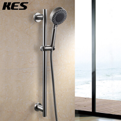 

KES F205-2+KP309-2 Three Function Hand Shower Head with Adjustable Slide Bar, Brushed SUS304 Stainless Steel