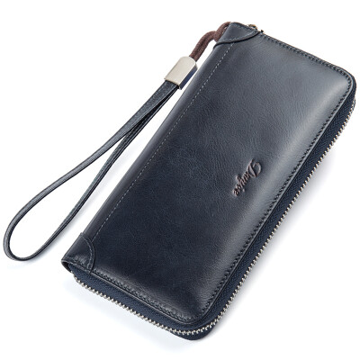 

DANJUE Men Wallet Genuine Leather Male Purse Long Phone Bag Natural Cowhide Clutch Bag Trendy Fashion Card Holder Man Hand Bag