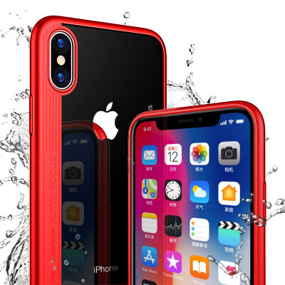 

KOOLIFE iPhoneX / 10 mobile phone case protector Apple X / 10 all-inclusive side acrylic transparent camera protection shatter-resistant shell Suitable for Apple iphone X vertical plate - red