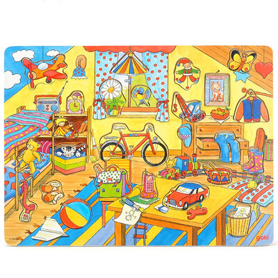 

goki Wooden Jigsaw Puzzle with Storage tray 244896pcs&4655pcs of 4 layers for kids