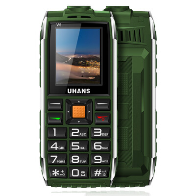 

Original Uhans V5 Dustproof Shockproof Dual Sim Card 2500Mah Battery GSM Big Speaker n Flashlight Outdoor feature phone