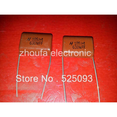 

100pcs/lot CBB capacitance 1uf 630V 105J 630V/105 Foot spacing 20MM