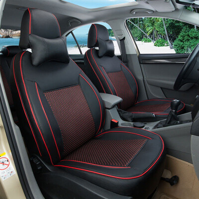 

Chi Qin all-inclusive car seat cover leather ice silk material 3D ice hemp - black red special car custom factory straight hair