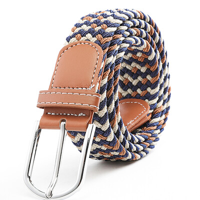 

Half cigarette men&39s woven belt middle-aged youth belt wild leisure elastic belt B-170553 length 110 cm wide 35 cm color