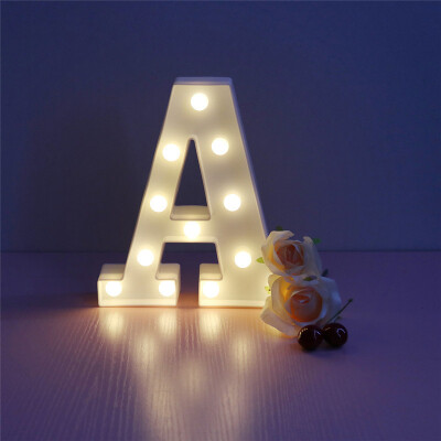 

WH 26 Letters White LED Night Light Marquee Sign Alphabet Lamp For Birthday Wedding Party Bedroom Wall Hanging Decoration