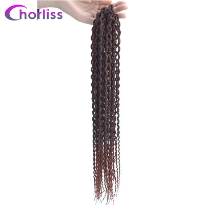 

Chorliss Curly Crochet Hair 20Inch Bohemian Crochet Braids Low Temperature Fiber Ombre Synthetic Braiding Bulk Hair 80g /Pack