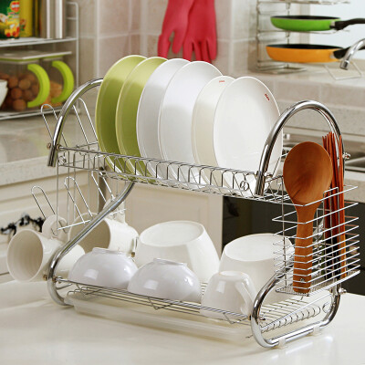 

Ou Runzhe dish rack kitchen rack 16 inch luxury bold -shaped double rack