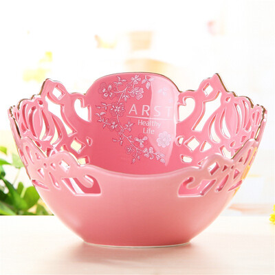 

Ya Cheng Tak arst ceramic fashion creative Wei Liya handmade hollow living room fruit plate large fruit pot 11 inches