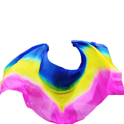 

2017 New 100 Silk Veils Belly Dance Practice Performance Silk Veils 250270114 cm Royal BlueYellowRose