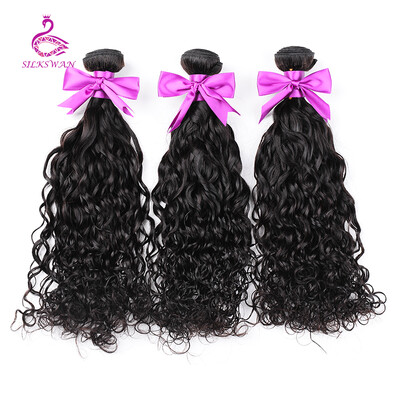 

Silkswan Brazilian Remy Hair Water Wave 100 Real Human Hair Extension 8-28inch 3 PCS Brazilian Hair Weave Bundles FREE SHIPPING
