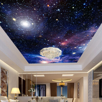 

Custom 3D Photo Wallpaper Starry Sky Ceiling Murals Wall Covering Decor Living Room Bedroom Ceiling Fresco Floor Wallpaper Roll