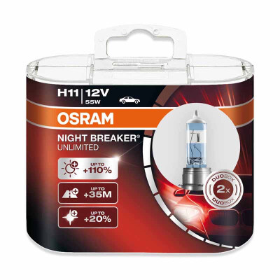 

OSRAM NIGHT BREAKER UNLIMITED 12V H1 H4 H7 H11 9005 9006 Auto Headlight Bulbs Lamps Hilo Beam Fog Light 2PCs NEW PACKAGING