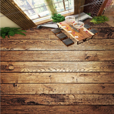 

Free shipping custom flooring moisture proof wallpaper mural 3D Retro nostalgic wood living room waterproof floor 250cmx200cm