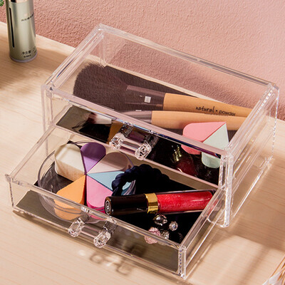 

Ou Runzhe cosmetic box acrylic double drawer jewelry storage box