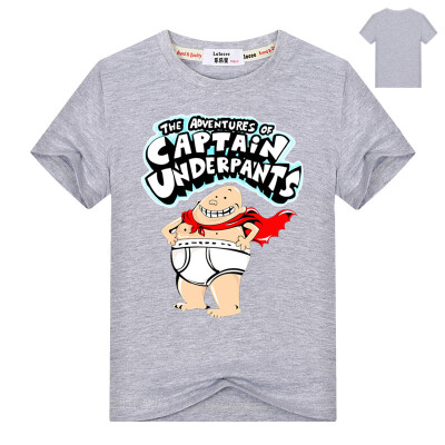 

Captain Underpants Boys 'Short Sleeve T-Shirt Kids Cartoon Superman Одежда Летние хлопковые топы и тройники для девочек Мальчики К