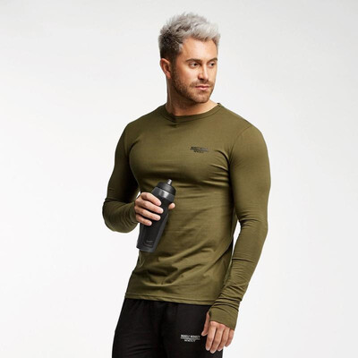 

Muscle Dr brothers autumn&winter mens new fitness sports Slim long-sleeved cotton tide mens T-shirts