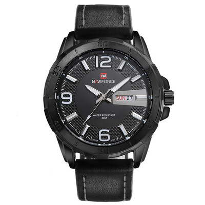 

naviforce 9055 модой мужчин часы кварцевые 30 водонепроницаемый кожа masculino спортивные часы