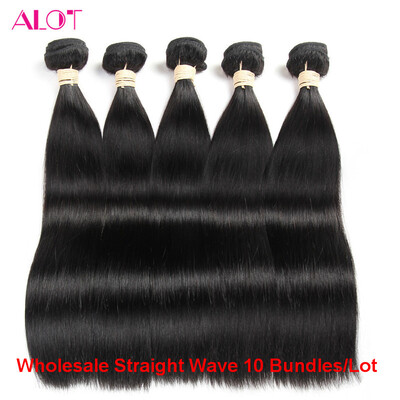 

Alot Hair Wholesale Индия Virgin Hair Прямая волна 10 комплектов / серия Weave Bundles Human Hair