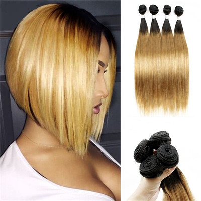 

kisshair 4pcslot ombre hair weft silky straight body wave deep wave loose wave kinky curly Brazilian human hair bundles