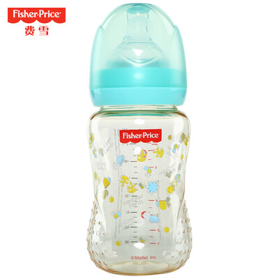

Fisher Price newborn baby baby PPSU plastic wide caliber bottle anti-fall explosion-proof anti-flatulence 240ML lake blue