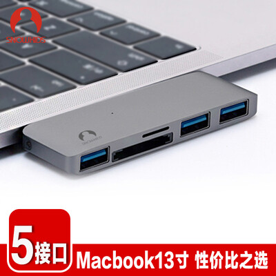

Snowkids Type-C Adapter USB-C Converter Hub Hub 3USB30 Interface Card Reader For New MacBook Pro Apple Laptop Deep Space Gray