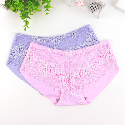 

Xia Weifang 2 strips no trace ice silk spell lace low waist womens underwear triangle underwear 4223 mixed color