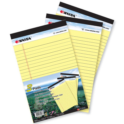 

Kesha KAISA KS-01988 yellow legalpad American paper with tape 50 pages 127 203mm 3 installed