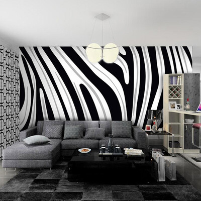 

Custom Mural Wallpaper 3D Non-woven Ptinted Wallpaper Black And White Zebra Stripes Living Room Sofa TV Backdrop Wall Covering