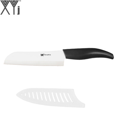 

Top Quality XYj Brand Black Handle 5 Inch Santoku Ceramic Knife Serrated Bread Kitchen Knife Good Kitchen Tools