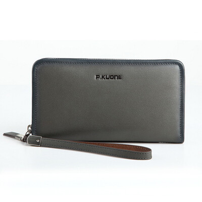

Pkuone® new mens genuine leather wallets soft leather clutch business men leather clutch man bags large capacity wrist bag