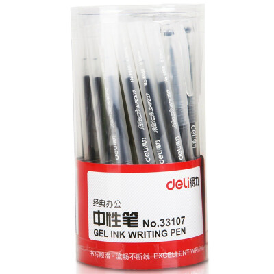 

Deli 05mm full needle black pen water pen pen 40 barrel 33107