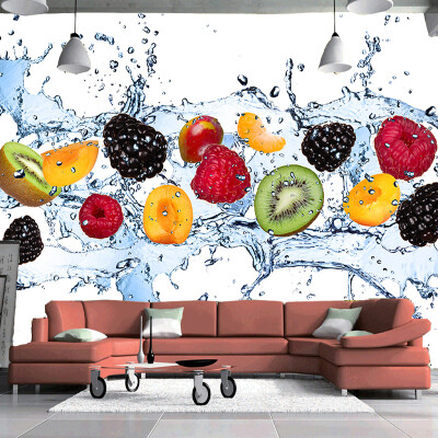 

Custom Wall Painting Fresh Fruit Photo Wallpaper Restaurant Living Room Kitchen Background Wall Mural Non-woven Wallpaper Modern